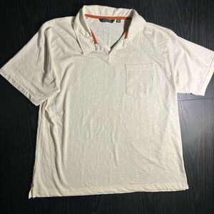 Men's Cream Polo Shirt with Pocket